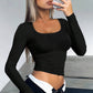 EleganceSlim™ Square Neck Long Sleeve Top