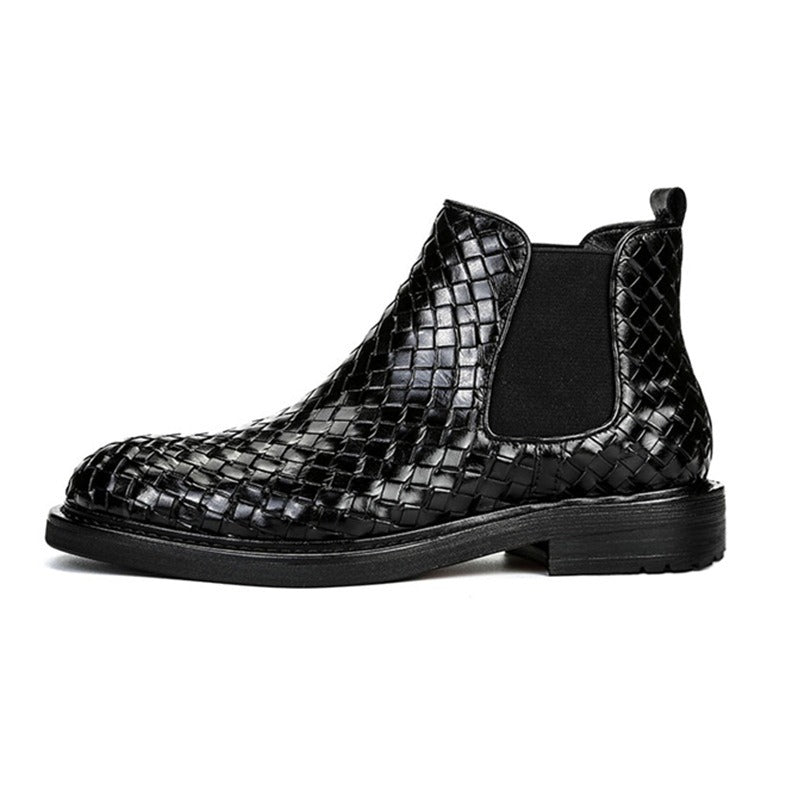 Men’s Woven Pattern Short Boots