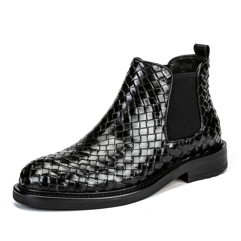 Men’s Woven Pattern Short Boots