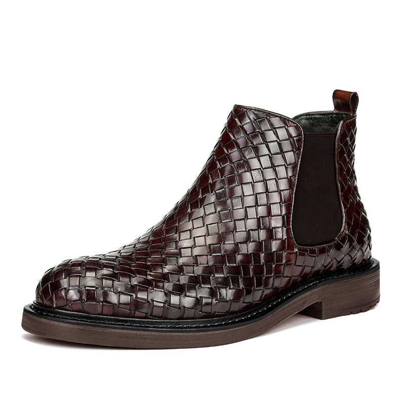 Men’s Woven Pattern Short Boots