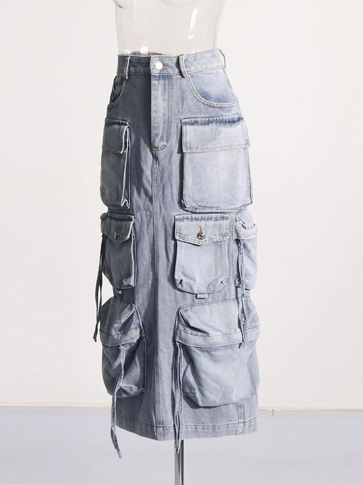 ChicCargo- High-Waist Denim Skirt